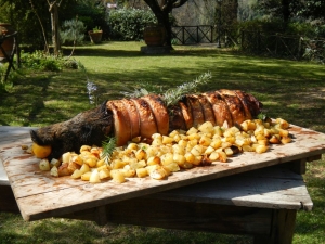 Dinner in Villa Catola  with friends .. and wild boar !!